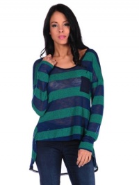Vintage Havana Womens Stripe Chiffon Swing Back Top - Green - Medium Vintage Havana Womens Stripe Chiffon Swing Back Top - Green - Medium