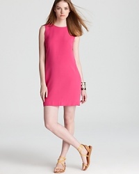Trend-right and terrifically chic, this hot pink Vince dress marries bold color with a '50s-inspired silhouette for a standout look you can work any hour, any day. A back exposed zip lends a modern twist for new-season edge. Trend-right and terrifically chic, this hot pink Vince dress marries bold color with a '50s-inspired silhouette for a standout look you can work any hour, any day. A back exposed zip lends a modern twist for new-season edge.