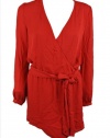 Haute Hippie Womens Faux Wrap Silk Belted Shirt Dress