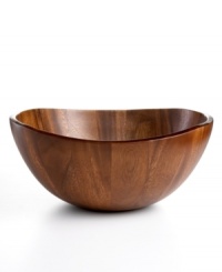 Naturally stunning and totally fresh, this curvy wooden bowl from The Cellar tops the table with easy modern style. Rich acacia wood stands alone or holds fruit, rolls and more. Naturally stunning and totally fresh, this curvy wooden bowl from The Cellar tops the table with easy modern style. Rich acacia wood stands alone or holds fruit, rolls and more.