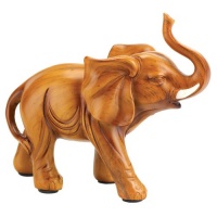 Gifts & Decor Lucky Elephant Wood Look Figurine Statue Gifts & Decor Lucky Elephant Wood Look Figurine Statue