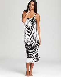The simple silhouette of this Natori nightgown complements the abstract animal print for effortless wear. The simple silhouette of this Natori nightgown complements the abstract animal print for effortless wear.