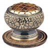 Small Decorated Brass Charcoal Screen Incense Burner