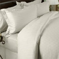 1200-Thread-Count Egyptian Cotton 1200TC Sheet Set, California King, Ivory Damask Stripe 1200 TC 1200-Thread-Count Egyptian Cotton 1200TC Sheet Set, California King, Ivory Damask Stripe 1200 TC
