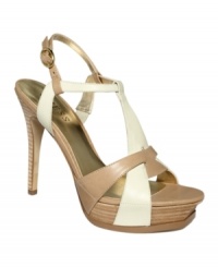 Subtle color blocking ups the ante on this modern platform sandal from GUESS. The Larosa sandal lengthens your legs when paired with a swingy sundress. Subtle color blocking ups the ante on this modern platform sandal from GUESS. The Larosa sandal lengthens your legs when paired with a swingy sundress.
