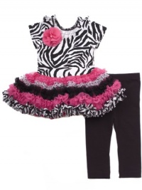 Rare Editions Girls 2-6X Zebra Black Tutu Legging Set Rare Editions Girls 2-6X Zebra Black Tutu Legging Set