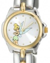 Disney Women's TK2020 Tinkerbell Silver Sunray Dial Two-Tone Bracelet Watch