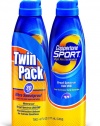 Coppertone Sport SPF 30 Continuous Spray Clear Twin Pack, 6-Ounce Cans