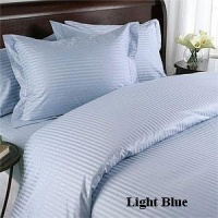 Egyptian Cotton 400 Thread Count Sateen Stripe 4 Pc Comforter Set - Light Blue Queen Egyptian Cotton 400 Thread Count Sateen Stripe 4 Pc Comforter Set - Light Blue Queen