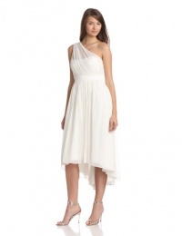 Jessica Simpson Women's One-Shoulder Evening Dress, White, 14 US