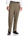 Haggar Men's Repreve Stria Gab Plain Front Dress Pant