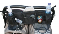 JL Childress Double Wide Bottles 'N Bags Stroller Organizer, Black JL Childress Double Wide Bottles 'N Bags Stroller Organizer, Black