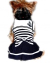 Anima Navy Blue Stripe Poly Cotton Sailor Dress, Small