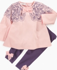 For a look that's as sweet as her, this tunic and leggings set by First Impressions is a pretty pick. For a look that's as sweet as her, this tunic and leggings set by First Impressions is a pretty pick.