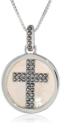 Judith Jack Mini Clouds Sterling Silver Marcasite Mother-Of-Pearl Reversible Cross Pendant Necklace, 18 Judith Jack Mini Clouds Sterling Silver Marcasite Mother-Of-Pearl Reversible Cross Pendant Necklace, 18