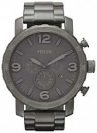 Fossil Men's JR1400 Nate Chronograph Stainless Steel Smoke Band and Dial Watch Fossil Men's JR1400 Nate Chronograph Stainless Steel Smoke Band and Dial Watch