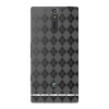 Amzer Luxe Argyle High Gloss TPU Soft Gel Skin Fit Case Cover for Sony Xperia S - Retail Packaging - Smoke Grey