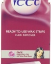 Veet Cold Wax Strips Face, 20 Wax Strips and 4 Wipes