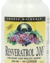 Source Naturals Resveratrol 200mg, 120 VCaps