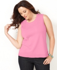Charter Club's plus size shell is a classic wardrobe must-have-- make it a twin set with a matching cardigan! (Clearance) Charter Club's plus size shell is a classic wardrobe must-have-- make it a twin set with a matching cardigan! (Clearance)