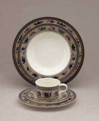 Throughout the world, the name Mikasa is synonymous with unparalleled taste and quality in fine tableware, giftware, and collectibles. Arabella dinner plates bring exquisite Mikasa design to your casual or semi-formal entertaining, in a striking pattern of black and taupe on golden-banded, glazed white stoneware. (Clearance) Throughout the world, the name Mikasa is synonymous with unparalleled taste and quality in fine tableware, giftware, and collectibles. Arabella dinner plates bring exquisite Mikasa design to your casual or semi-formal entertaining, in a striking pattern of black and taupe on golden-banded, glazed white stoneware. (Clearance)