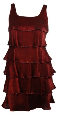PATRA Women's Metallic Shimmer Tiered Dress