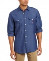 Nautica Men's Long Sleeve Solid Linen Shirt