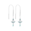 925 Sterling Silver AQUA CHANDELIER ELEGANCE Threader Earrings