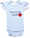 I LOVE MY BIG SISTER - BigBoyMusic Baby Designs - White, Blue or Pink Onesie