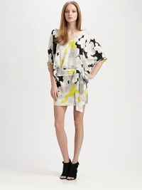 Gorgeous floral-print silk styled with deep dropped shoulders and a shapely blouson bodice.U necklineDropped shouldersGathered sleevesBlouson bodiceSelf-beltDraped backAbout 15 from natural waistSilkDry cleanImportedModel shown is 5'9 (175cm) wearing US size 4.OUR FIT MODEL RECOMMENDS ordering true size. Gorgeous floral-print silk styled with deep dropped shoulders and a shapely blouson bodice.U necklineDropped shouldersGathered sleevesBlouson bodiceSelf-beltDraped backAbout 15 from natural waistSilkDry cleanImportedModel shown is 5'9 (175cm) wearing US size 4.OUR FIT MODEL RECOMMENDS ordering true size.