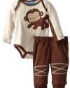 Carter's Watch the Wear Baby-Boys Newborn Monkey Bodysuit Pant Set, Oatmeal, 6-9 Months