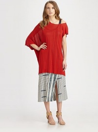 A conversation starter, this oversized knit features unique, asymmetrical sleeves and hem.Off-the-shoulder designAsymmetrical sleeves and hemAbout 31 from shoulder to hemViscoseDry cleanMade in Italy Model shown is 5'9 (175cm) wearing US size Small. A conversation starter, this oversized knit features unique, asymmetrical sleeves and hem.Off-the-shoulder designAsymmetrical sleeves and hemAbout 31 from shoulder to hemViscoseDry cleanMade in Italy Model shown is 5'9 (175cm) wearing US size Small.