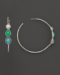 Ippolita Seafoam Wonderland Sterling Silver 3-Stone Hoop Earrings in Seafoam Ippolita Seafoam Wonderland Sterling Silver 3-Stone Hoop Earrings in Seafoam