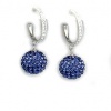 Shamballa Sterling Silver and Tanzanite Crystal Disco-Ball Earrings