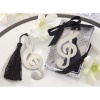 Timeless Duet Brushed-Metal Openwork Bookmark with Elegant Silk Tassel