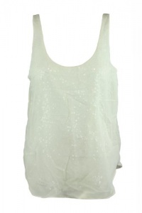 Aqua Womens Ivory Sheer Overlay Sequined Mesh Scoopneck Tank Top L Aqua Womens Ivory Sheer Overlay Sequined Mesh Scoopneck Tank Top L