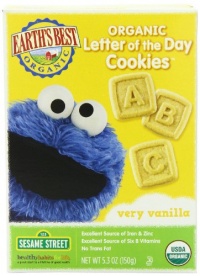 Earth's Best Organic Very Vanilla Letter of the Day Cookies, 5.3 Ounce Box (Pack of 6) Earth's Best Organic Very Vanilla Letter of the Day Cookies, 5.3 Ounce Box (Pack of 6)