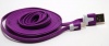 CablesFrLess (TM) Purple 10ft 8 pin to USB Tangle Free Flat Noodle Charging / Data Sync Cable fits iPhone 5, iPod Touch 5 and iPad mini