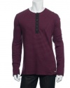 Converse 'Black Canvas' Men's Purple Horizontal Striped Henley Shirts