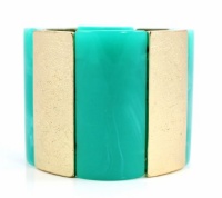 Bar III Bracelet, Gold-Tone and Aqua Resin Stretch Bracelet Bar III Bracelet, Gold-Tone and Aqua Resin Stretch Bracelet
