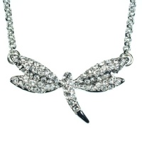 Crystal Dragonfly Silver-Tone Pendant Necklace: Made With Swarovski Elements Crystal Dragonfly Silver-Tone Pendant Necklace: Made With Swarovski Elements