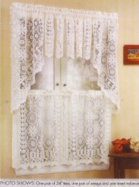 Hopewell Lace Kitchen Curtain - Insert Valance - CREAM Hopewell Lace Kitchen Curtain - Insert Valance - CREAM