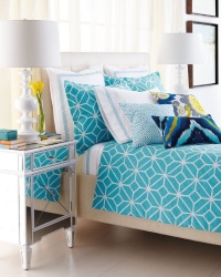 Trina Turk Palm Springs Queen Sheet Set White Trina Turk Palm Springs Queen Sheet Set White
