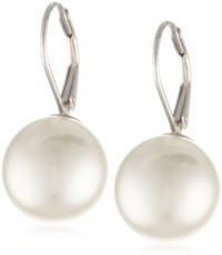 Sterling Silver White Shell Pearl Lever Back Earrings Sterling Silver White Shell Pearl Lever Back Earrings