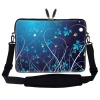 15 15.6 inch Blue Swirl Design Laptop Sleeve Bag Carrying Case with Hidden Handle & Adjustable Shoulder Strap for 14 15 15.6 Apple Macbook, Acer, Asus, Dell, Hp, Sony, Toshiba, and More