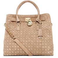 Michael Kors Hamilton NS North South Leather Large Tote in Khaki Suede Michael Kors Hamilton NS North South Leather Large Tote in Khaki Suede