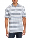 Nautica Men's Short Sleeve Striped Oxford Polo