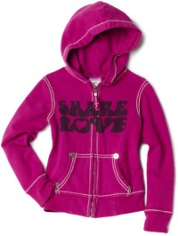 True Religion Girls 7-16 Zip Front Share Love Hoodie, Sangria, X-Large True Religion Girls 7-16 Zip Front Share Love Hoodie, Sangria, X-Large