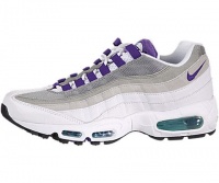 Nike Women's Air Max 95 - White / Vivid Grape-Dark-Neutral Grey, 8 B US