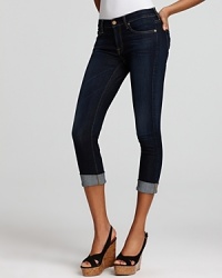 A cropped and rolled silhouette makes these 7 For All Mankind skinny jeans the perfect pair to show off the sunny season's teetering platforms. A cropped and rolled silhouette makes these 7 For All Mankind skinny jeans the perfect pair to show off the sunny season's teetering platforms.